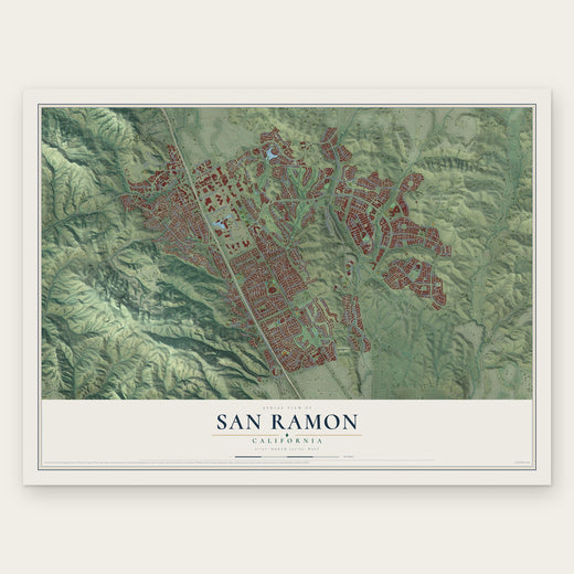 San Ramon, California map print, the full design