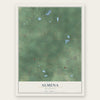 Almena, Michigan map print, the full design