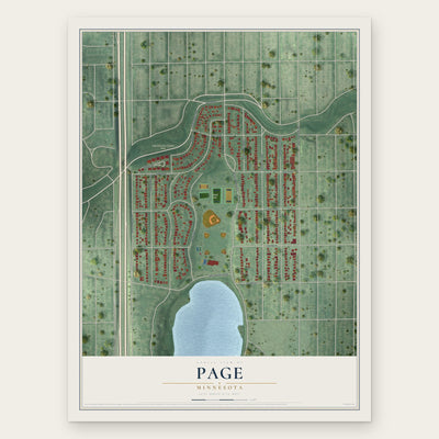 Page, Minnesota map print, the full design