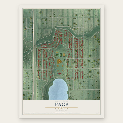 Page, Minnesota map print, the full design