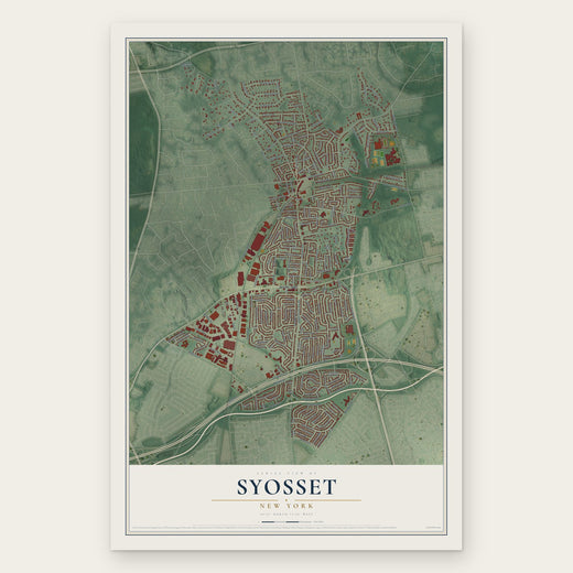 Syosset, New York map print, the full design