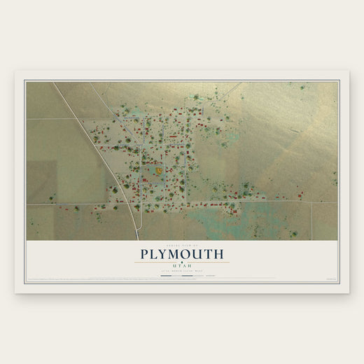 Plymouth, Utah map print, the full design