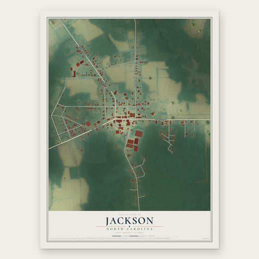 Jackson, North Carolina map print, the full design