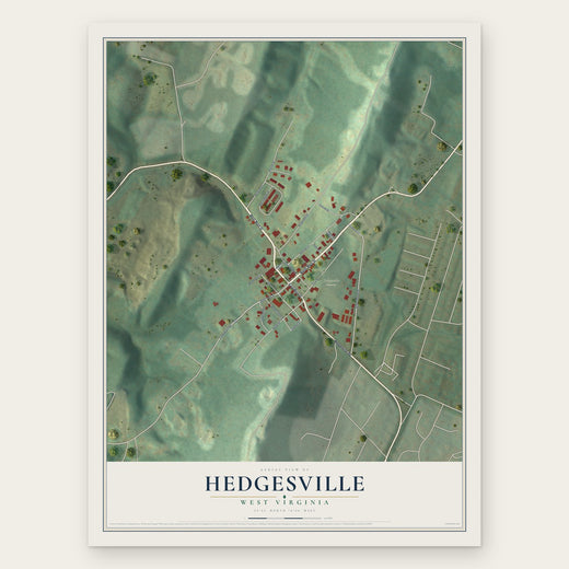 Hedgesville, West Virginia map print, the full design