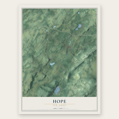 Hope, New Jersey map print, the full design