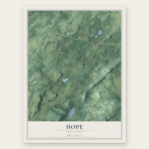 Hope, New Jersey map print, the full design