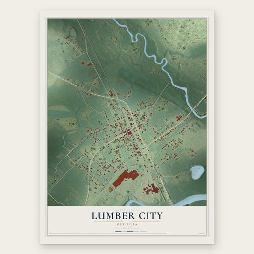 Lumber City, Georgia map print, the full design