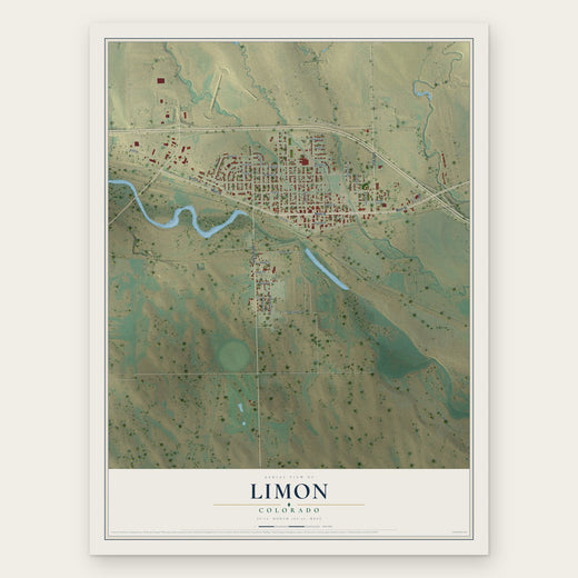 Limon, Colorado map print, the full design