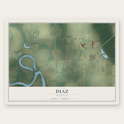 Diaz, Arkansas map print, the full design