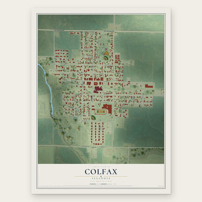 Colfax, Illinois map print, the full design