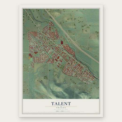 Talent, Oregon map print, the full design