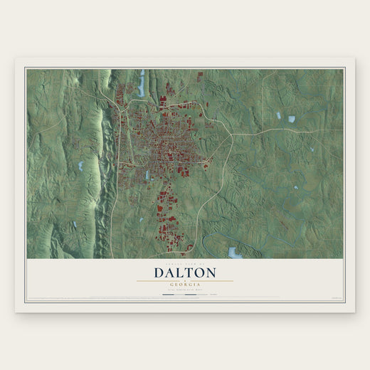 Dalton, Georgia map print, the full design