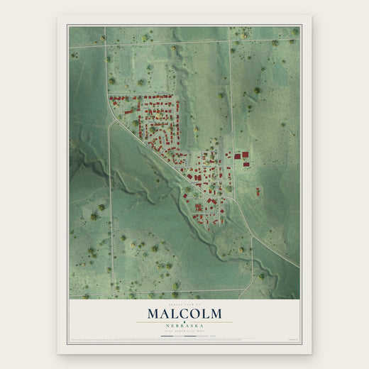 Malcolm, Nebraska map print, the full design