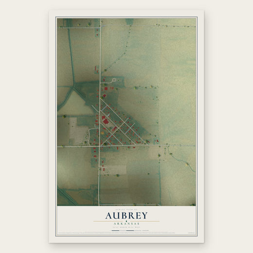 Aubrey, Arkansas map print, the full design