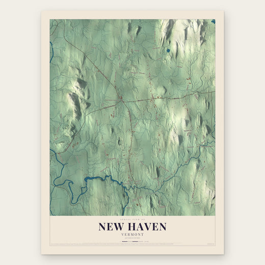 New Haven, Vermont map print, the full design