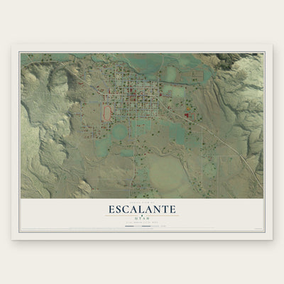 Escalante, Utah map print, the full design