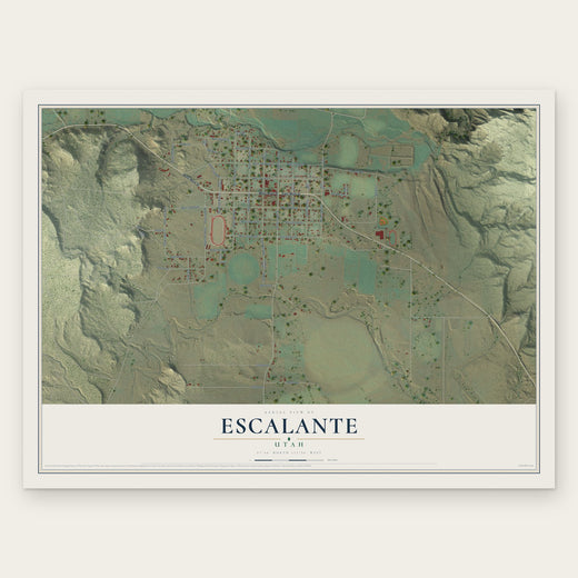 Escalante, Utah map print, the full design