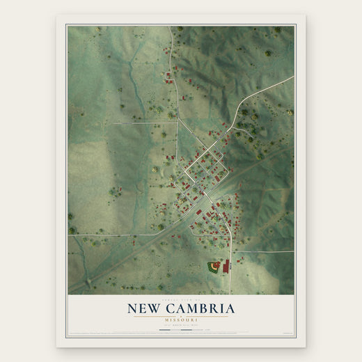 New Cambria, Missouri map print, the full design