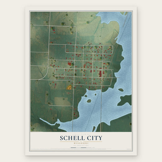 Schell City, Missouri map print, the full design