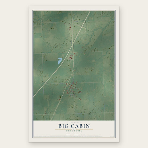 Big Cabin, Oklahoma map print, the full design