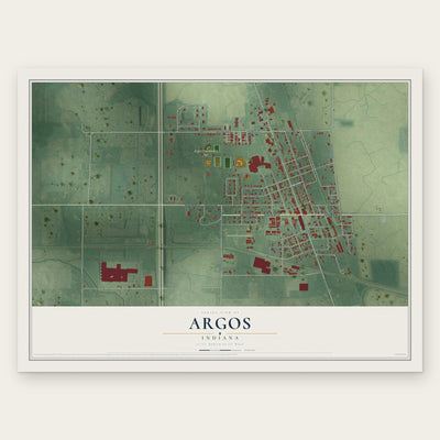Argos, Indiana map print, the full design