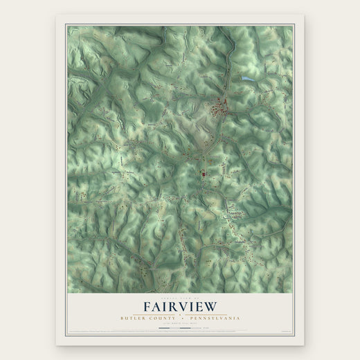 Fairview, Butler County, Pennsylvania map print, the full design