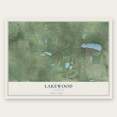 Lakewood, Illinois map print, the full design