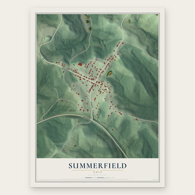 Summerfield, Ohio map print, the full design