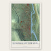 Borough of Towanda, Bradford County, Pennsylvania map print, the full design