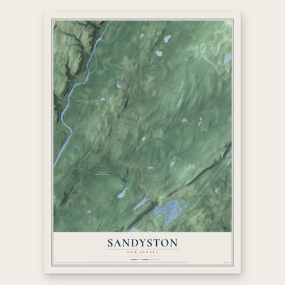 Sandyston, New Jersey map print, the full design