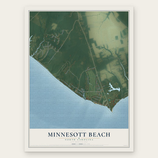 Minnesott Beach, North Carolina map print, the full design