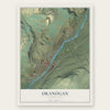 Okanogan, Washington map print, the full design