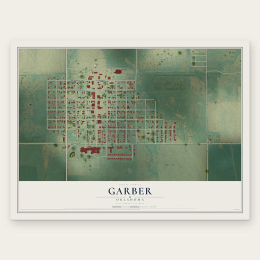 Garber, Oklahoma map print, the full design