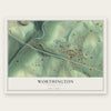 Worthington, Pennsylvania map print, the full design