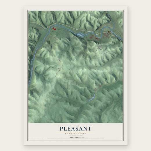 Pleasant, Pennsylvania map print, the full design