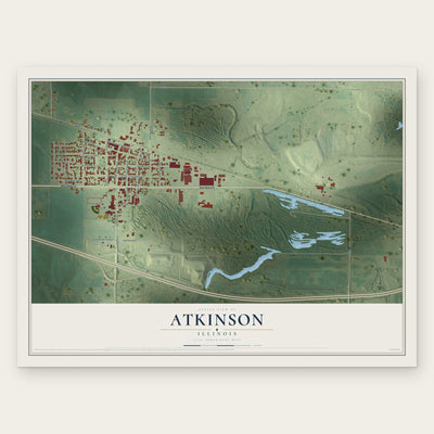 Atkinson, Illinois map print, the full design
