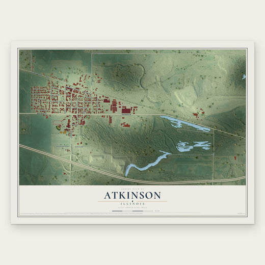 Atkinson, Illinois map print, the full design
