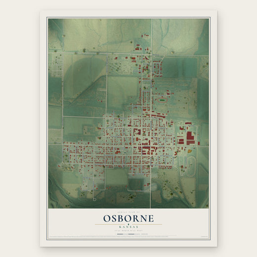 Osborne, Kansas map print, the full design