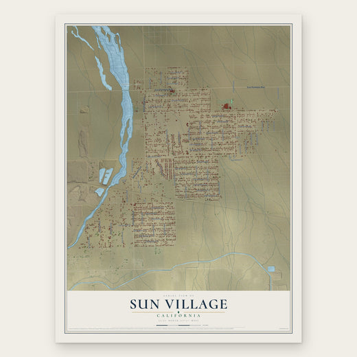 Sun Village, California map print, the full design