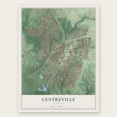 Centreville, Virginia map print, the full design