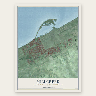 Millcreek, Erie County, Pennsylvania map print, the full design