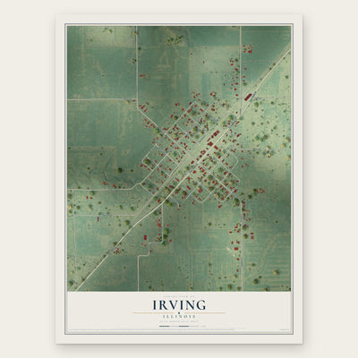 Irving, Illinois map print, the full design