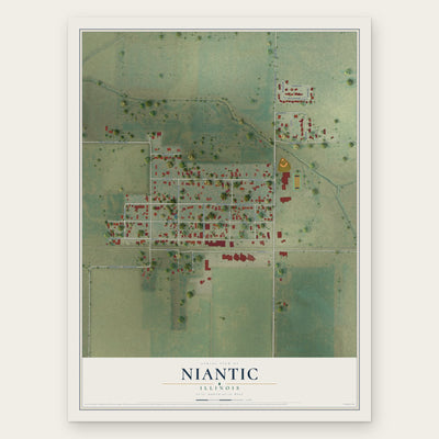 Niantic, Illinois map print, the full design