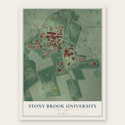 Stony Brook University, New York map print, the full design