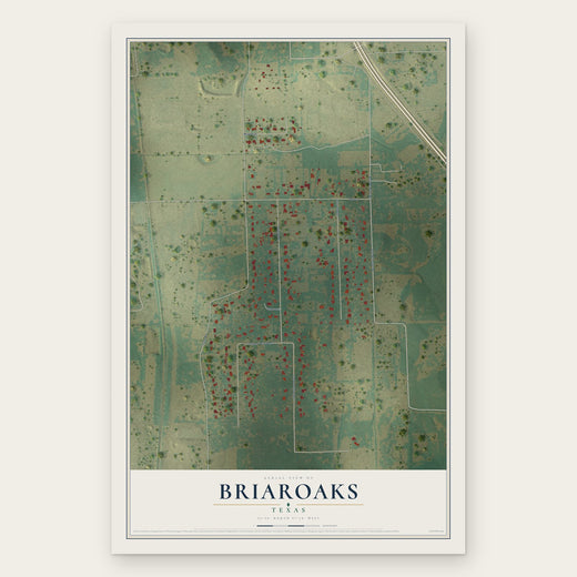 Briaroaks, Texas map print, the full design