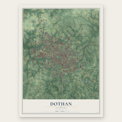 Dothan, Alabama map print, the full design