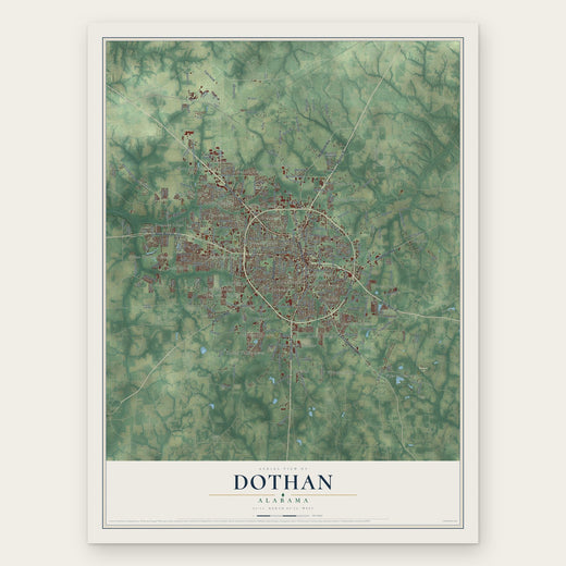 Dothan, Alabama map print, the full design