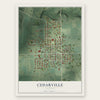 Cedarville, Illinois map print, the full design