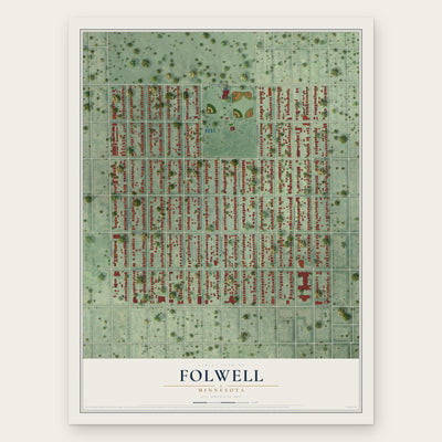 Folwell, Minnesota map print, the full design