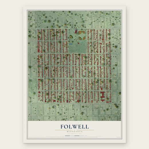 Folwell, Minnesota map print, the full design